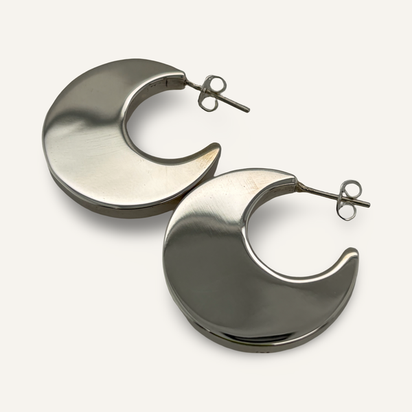 Sterling Silver Crescent Earrings