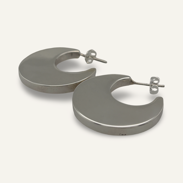 Sterling Silver Crescent Earrings