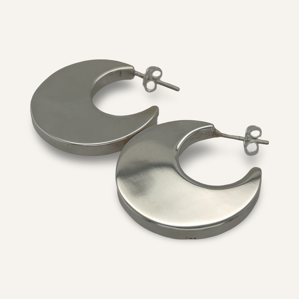 Sterling Silver Crescent Earrings