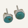 Small Turquoise Cabochon Sterling Stud Earrings