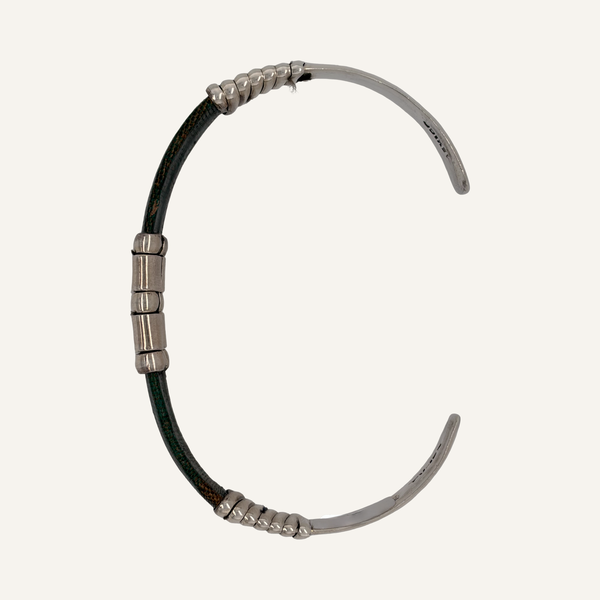 Sterling and Iguana Skin Leather Bracelet