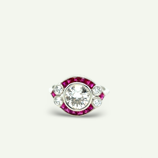 Diamond and Ruby Engagement ring