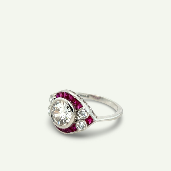 Diamond and Ruby Engagement ring