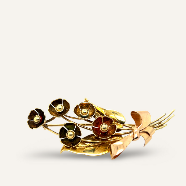 Vintage Cartier Flower Ring and Brooch