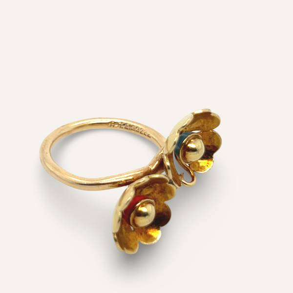 Vintage Cartier Flower Ring and Brooch