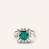 14k White Gold Emerald and Diamond Ring