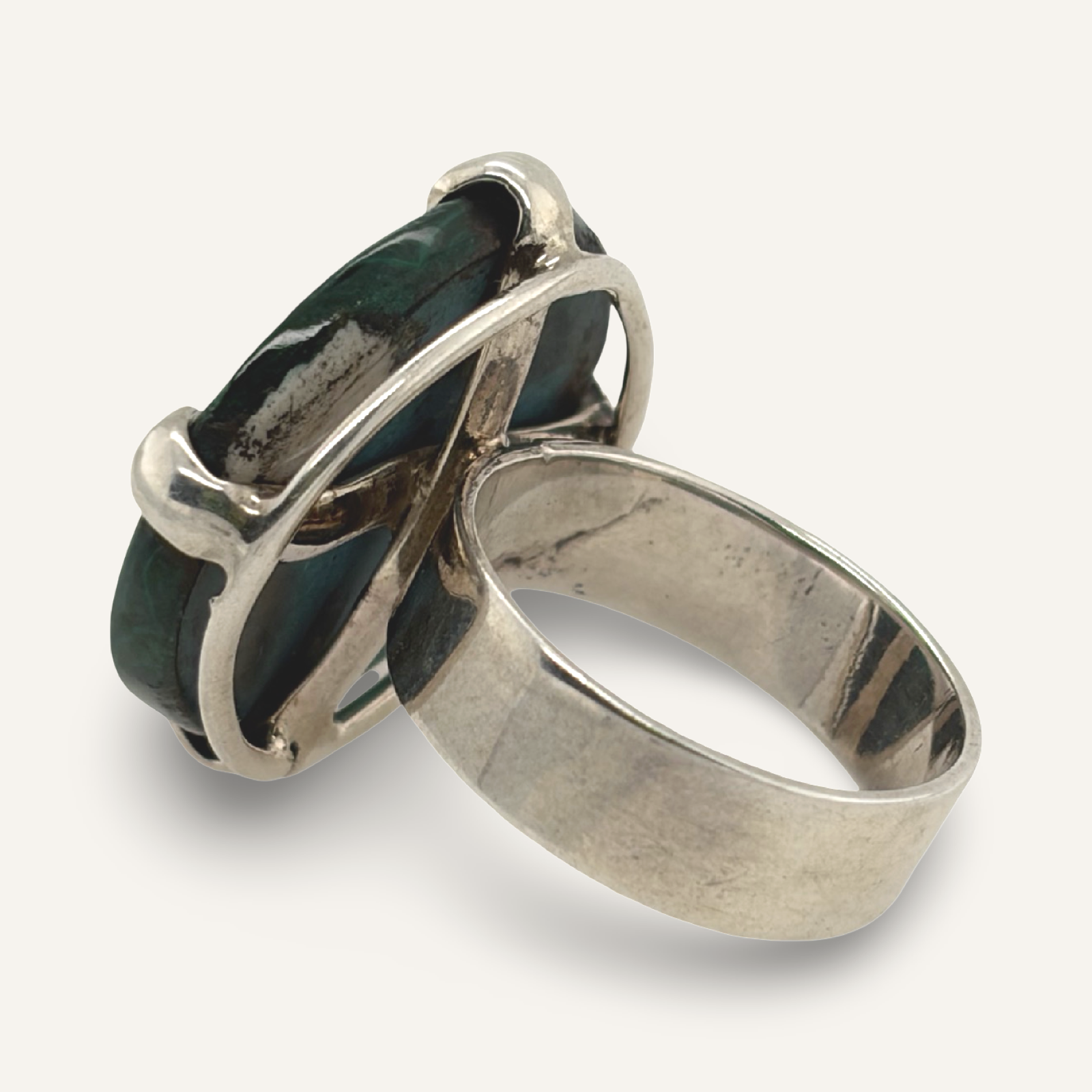 Malachite and Sterling Ring