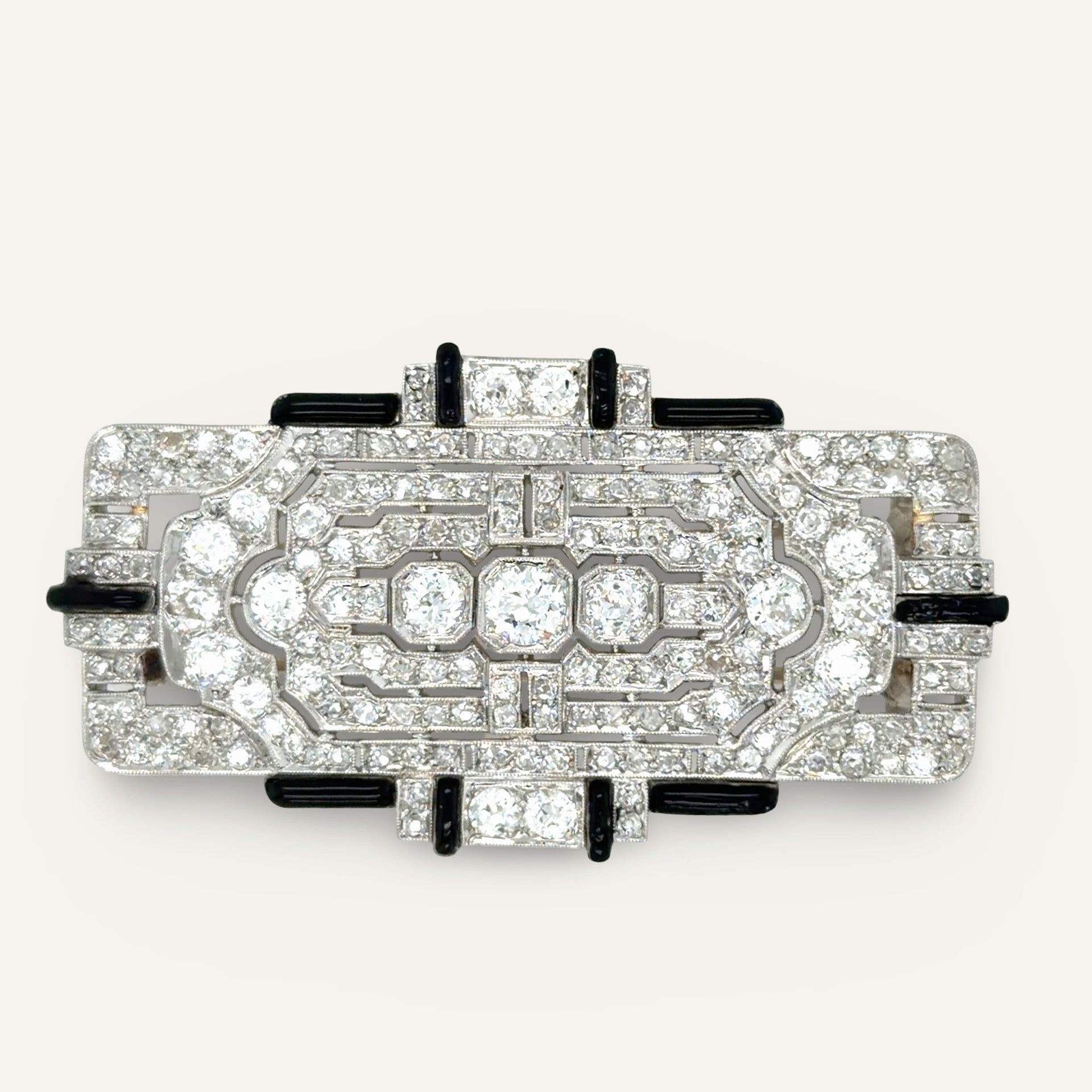Platinum, Diamond and Enamel Brooch