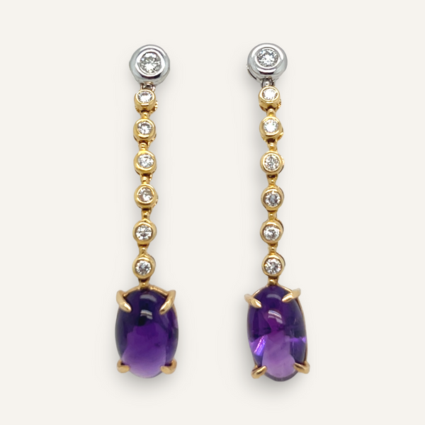 Pair of two tone Amethyst Earrings