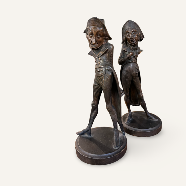 Pair of Early 19th Century Spelter Metal, Political Satire Figurines