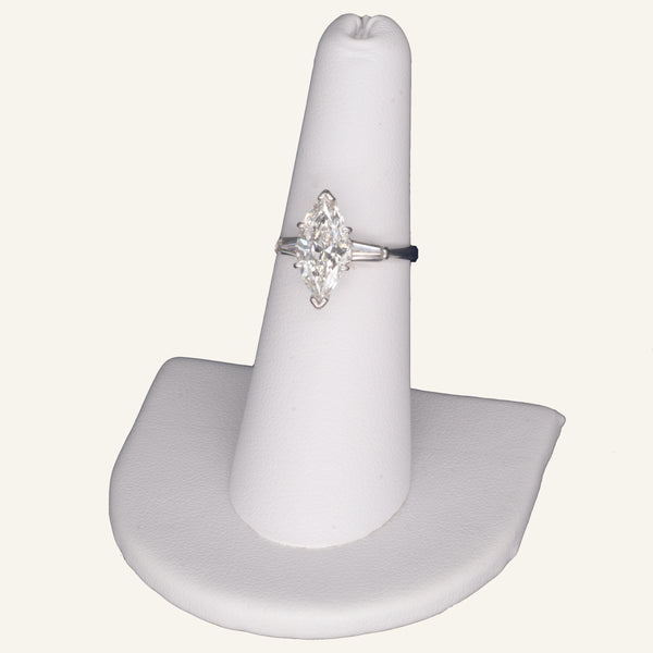 14K White Gold Marquis Cut Diamond Engagement Ring