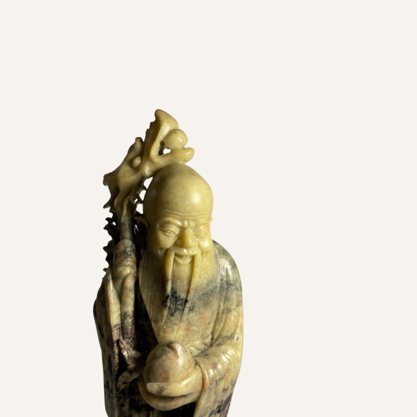 Soapstone Carving of a Chinese Bearded Immortal