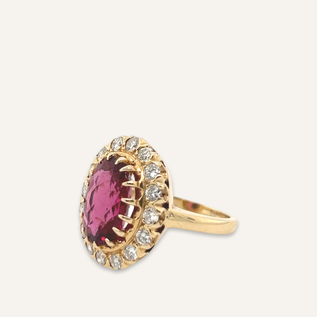 Rubellite Solitaire Engagement Ring