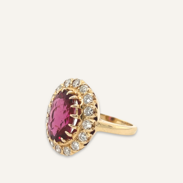 Rubellite Solitaire Engagement Ring