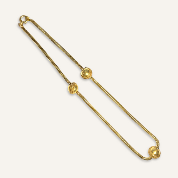 18k and 22k Yellow Gold Necklace