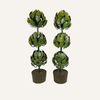 Pair of Italian Painted MidCentury Metal Tole Topiaries