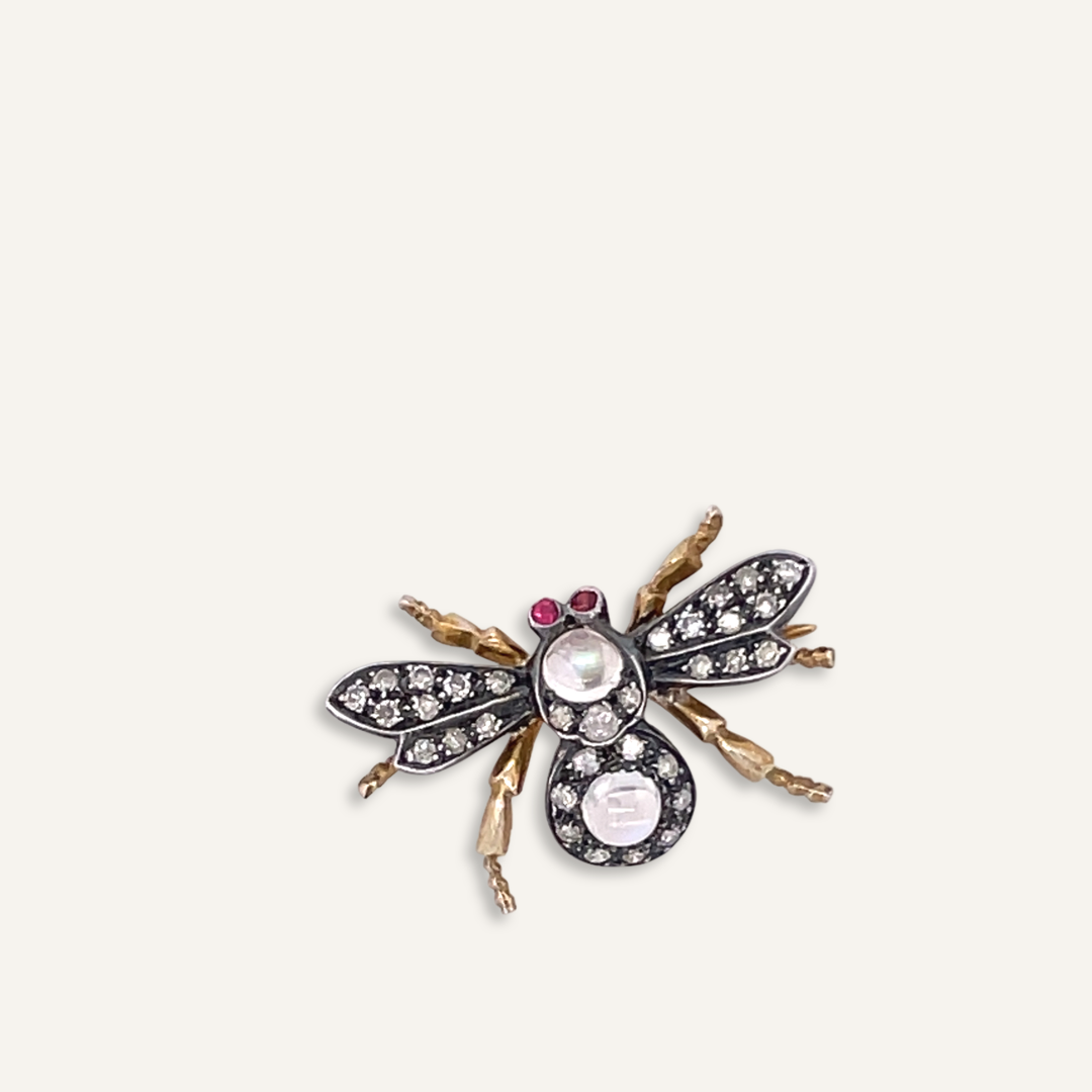 Moonstone Bee Pin