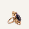 18k Yellow Gold Amethyst and Pearl Ring