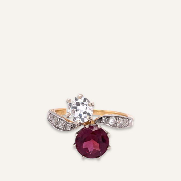 Spinel and Diamond Ring