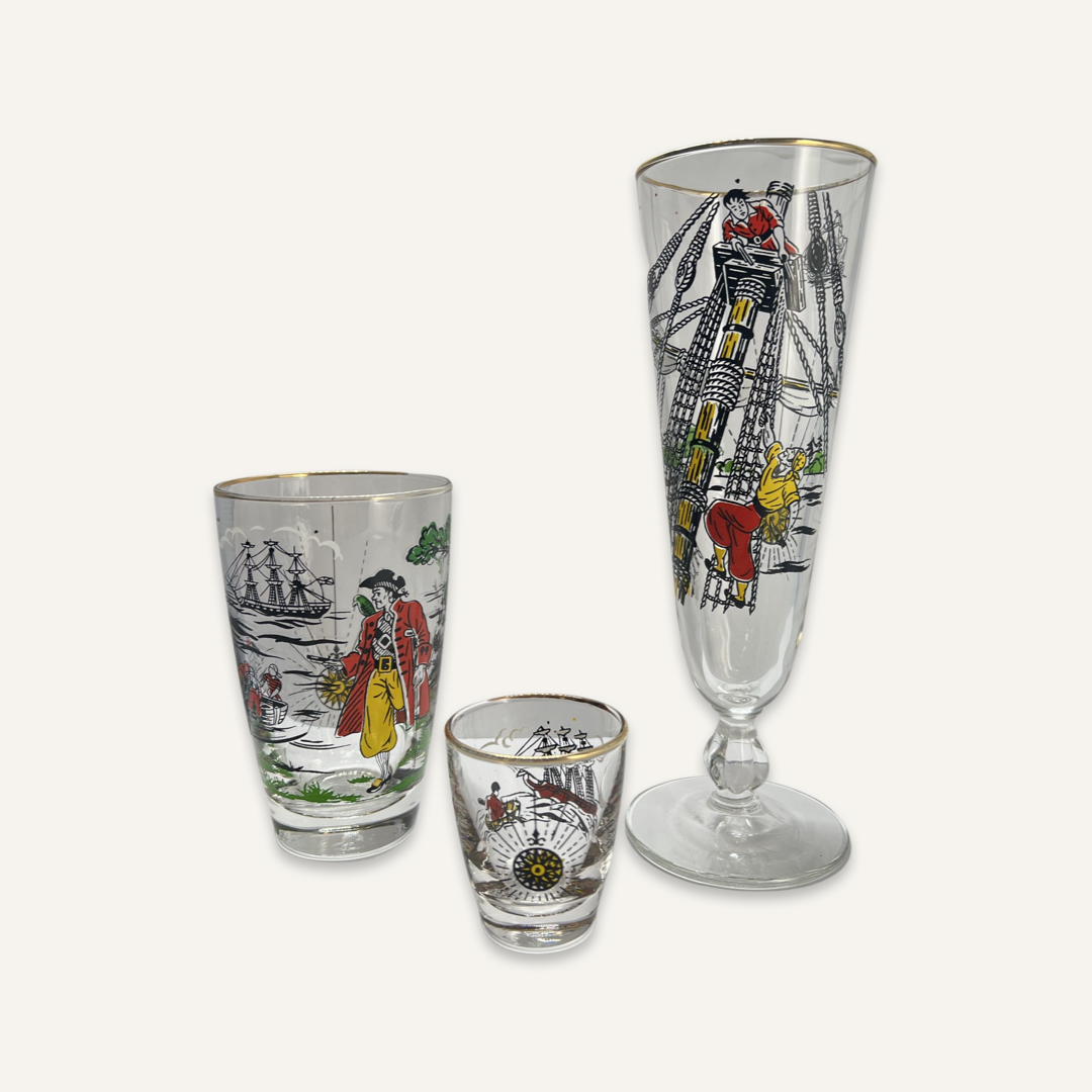 Libbey Treasure Island Glass Set