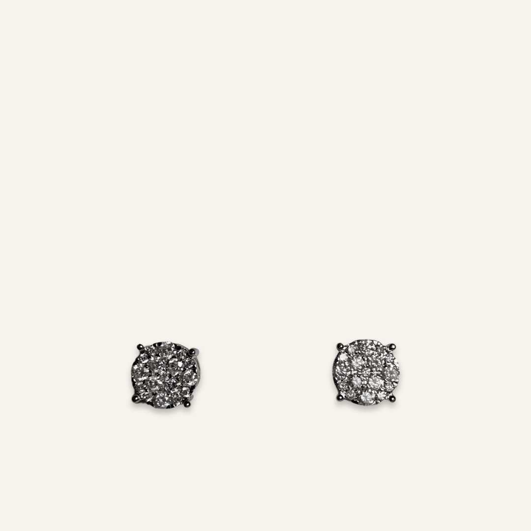 10k White Gold and Pave Diamond Earrings