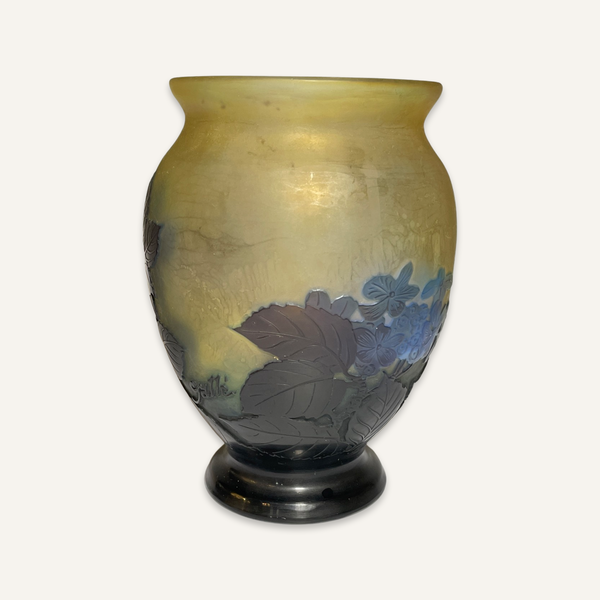 Gallé Cut Glass Vase