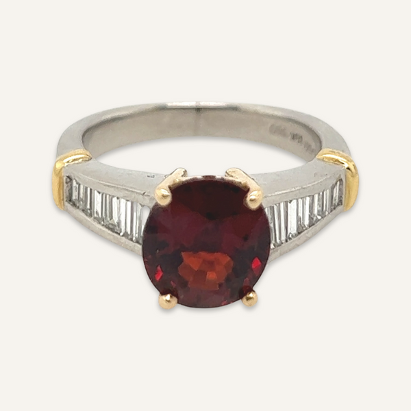 18k White and Yellow Gold Spinel Ring