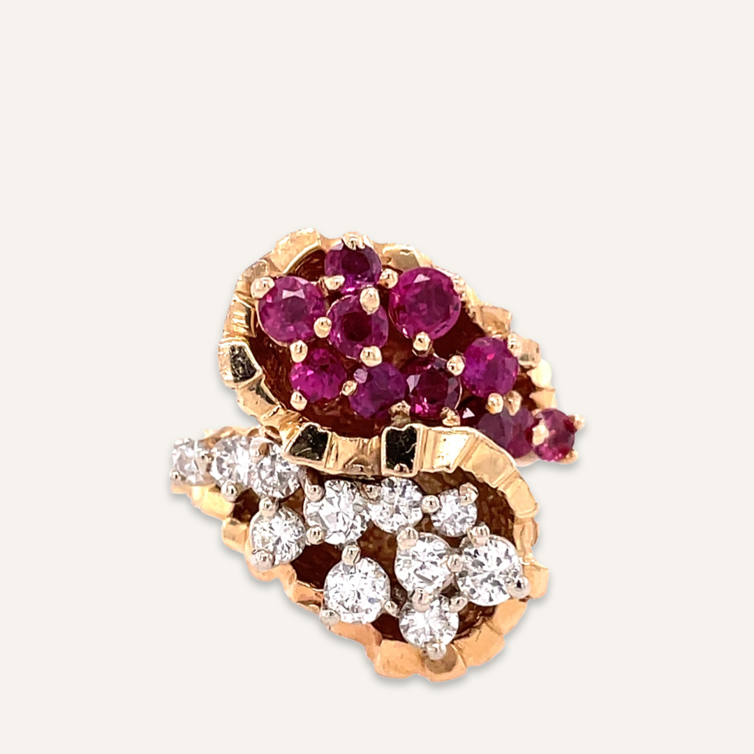 Ruby and Diamond cocktail ring