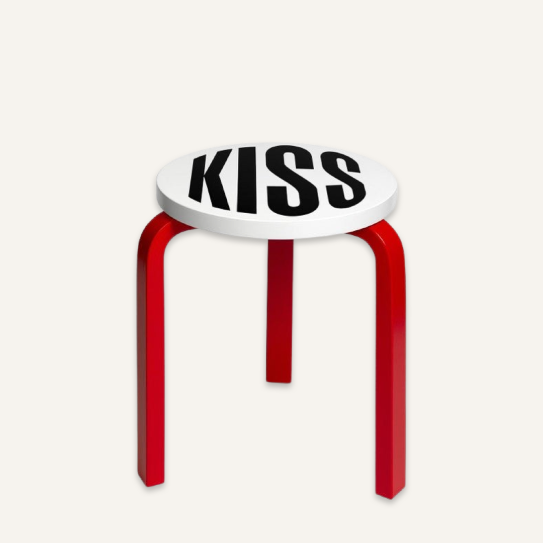 Barbara Kruger Contemporary KISS Stool