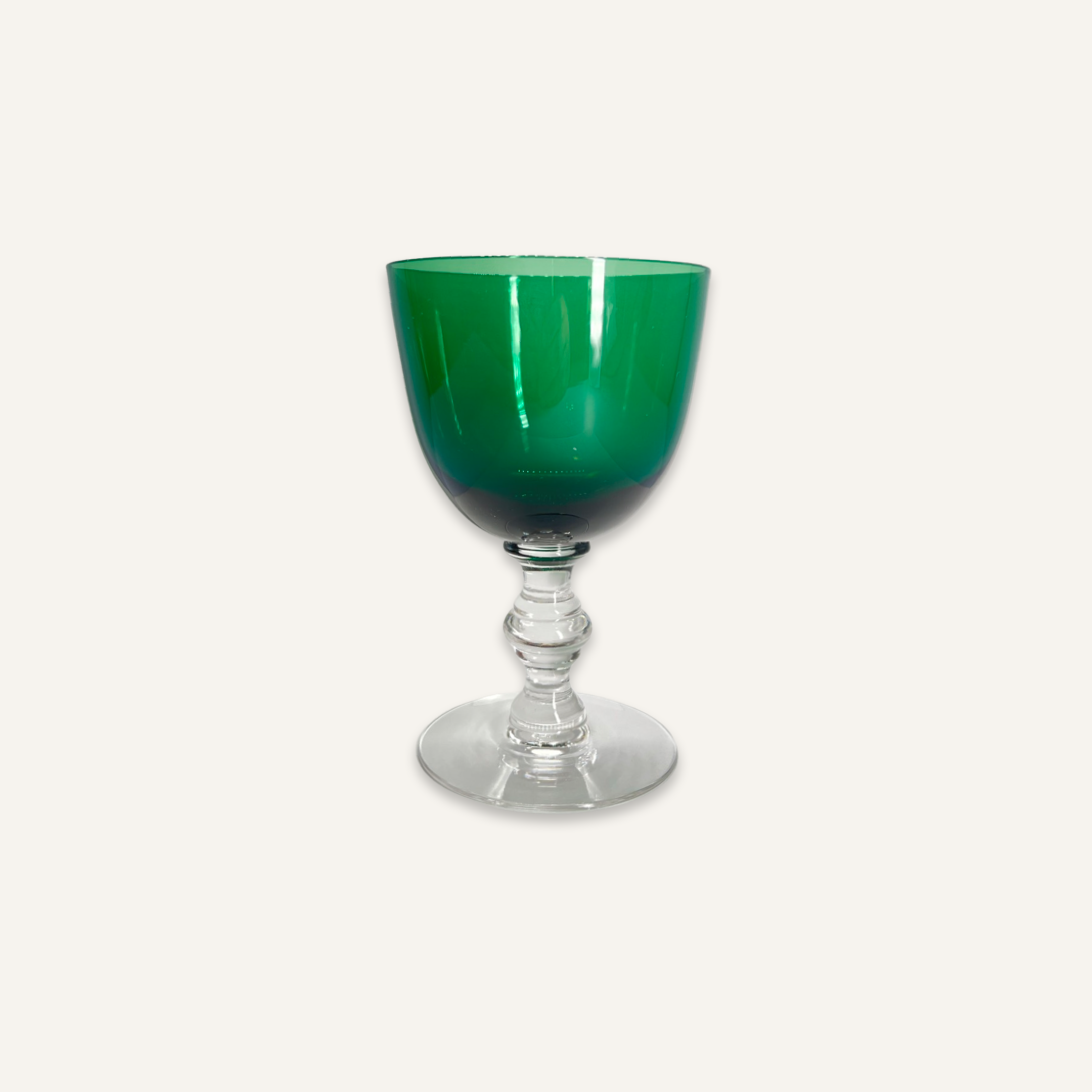 Tiffin Killarney Green Blown Glass Water Goblets, Set of 6