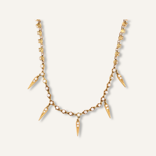 14k Yellow Gold 16” Diamond Necklace