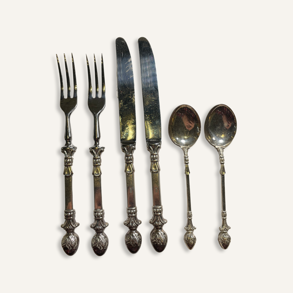 Sterling Silver and Stainless Steel Lunch Set