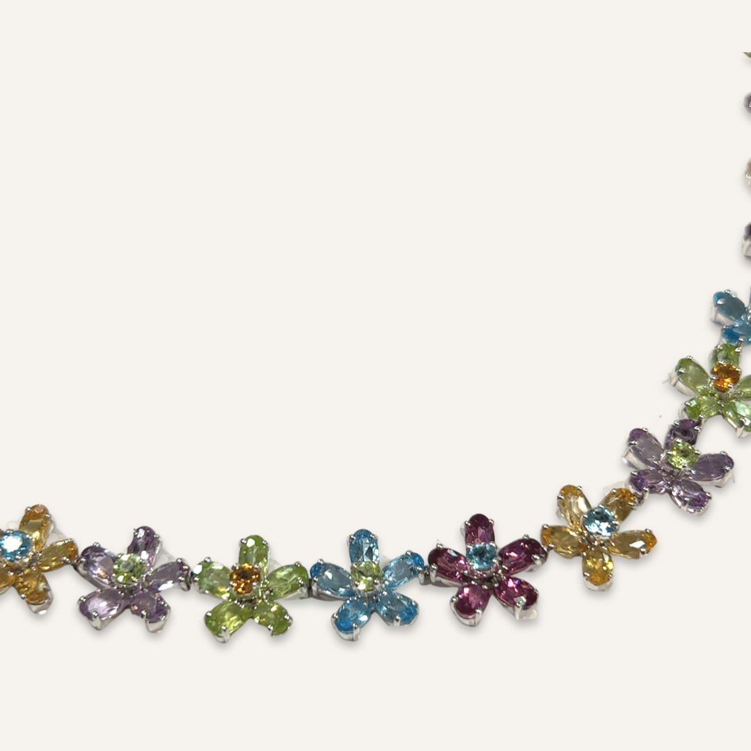 Semi-precious Flower Necklace
