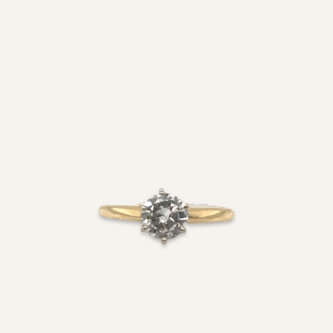 14k Yellow Gold Diamond Solitaire Ring